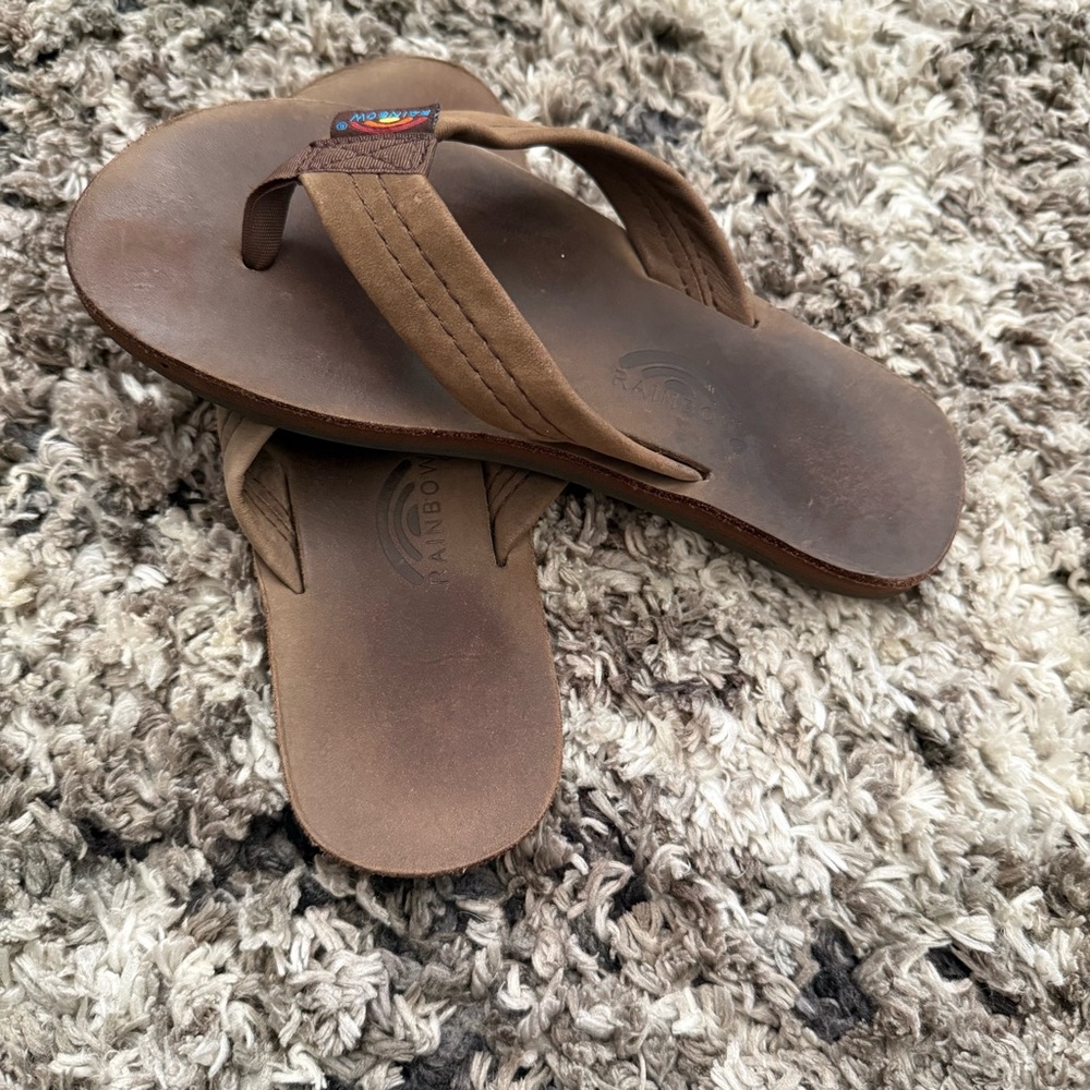 Rainbow Sandals Kids size 4/5 Brown Leather Flip Flop